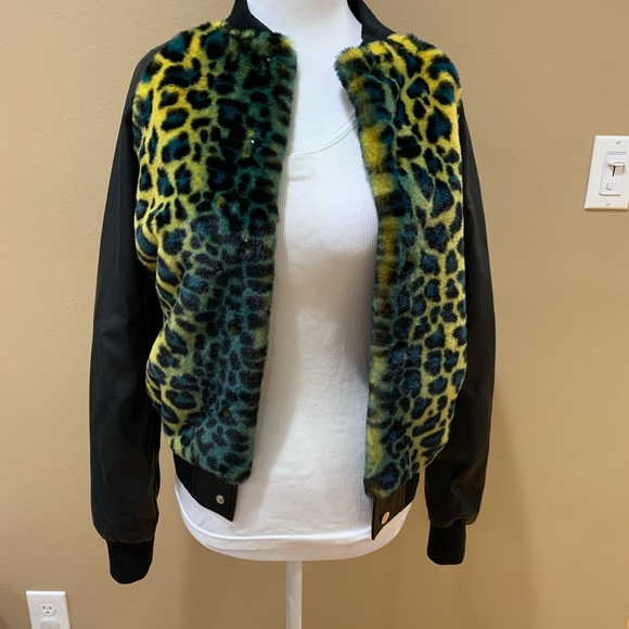 MOTHER Letterman leopard bomber jacket - Picture 1 of 13